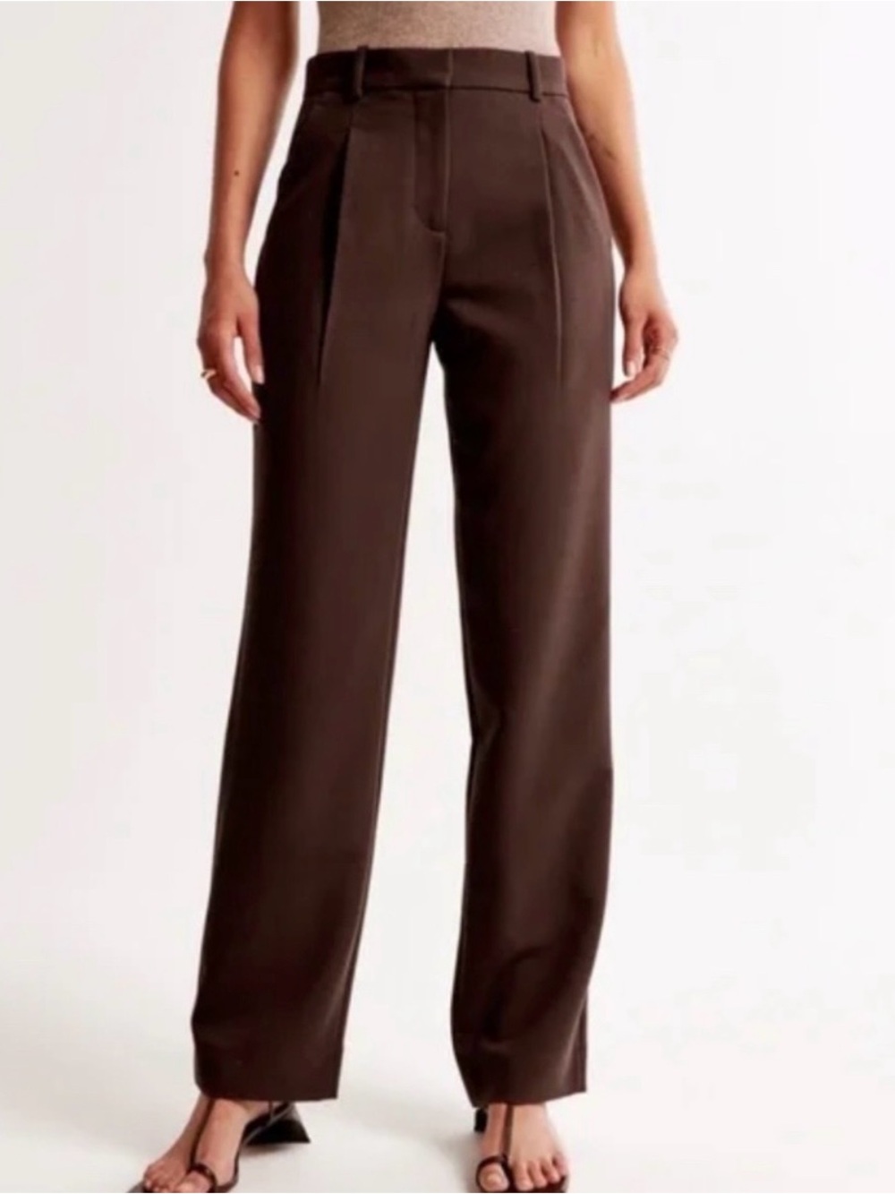 Women's High-Waist Wide-Leg Sloane Trouser Pant - Brown